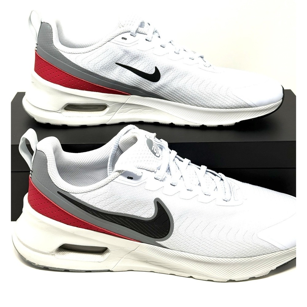 Nike Air Max Nuaxis Men's Football Grey Gym Red FD4329 002 Size 11.5 M